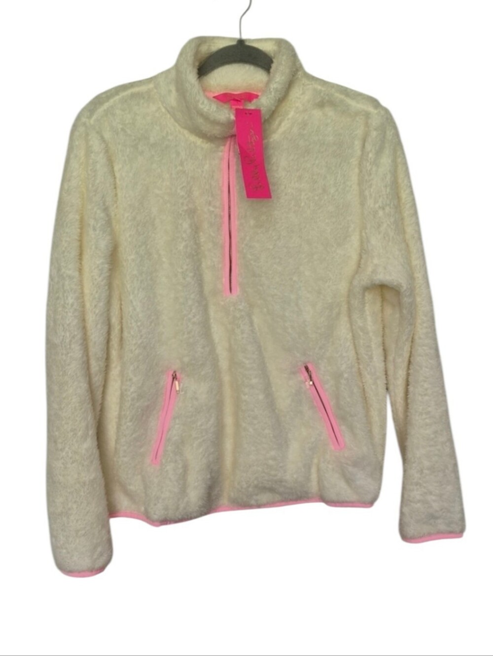 NWT Lilly Pulitzer Size Medium Skipper Sherpa Popover Coconut Pullover